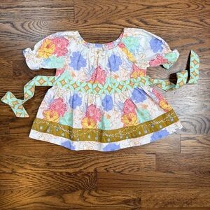 Matilda Jane Girls Hello Lovely Bouquet Peasant Top Toddler 18-24 Months